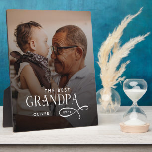 Modern Best GrandPa Ever Foto Personalisiert Fotoplatte