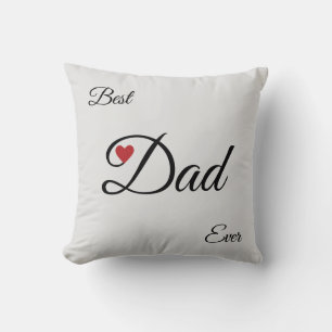 Modern Best Heart Vater on Silver Gray Kissen
