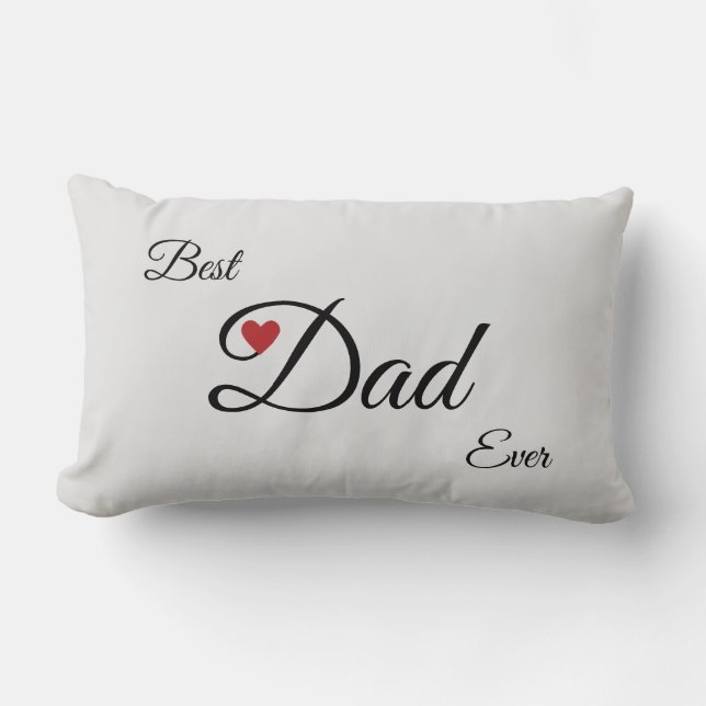 Modern Best Heart Vater on Silver Lendenkissen (Vorderseite)