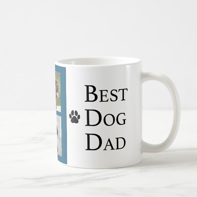 Modern Best Hund Vater 4 Foto Kaffeetasse (Rechts)