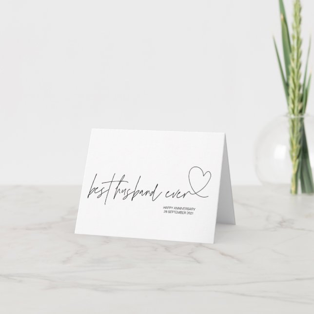 Modern Best Husband Ever Jubiläum Geschenk für Ihn Karte (Vorderseite)