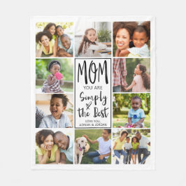 Modern Best Mama 10 Foto Collage Personalisiert Fleecedecke