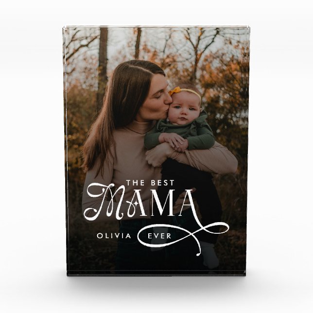 Modern Best Mama Ever Photo Mothers Day Gifts Fotoblock (Vorderseite)