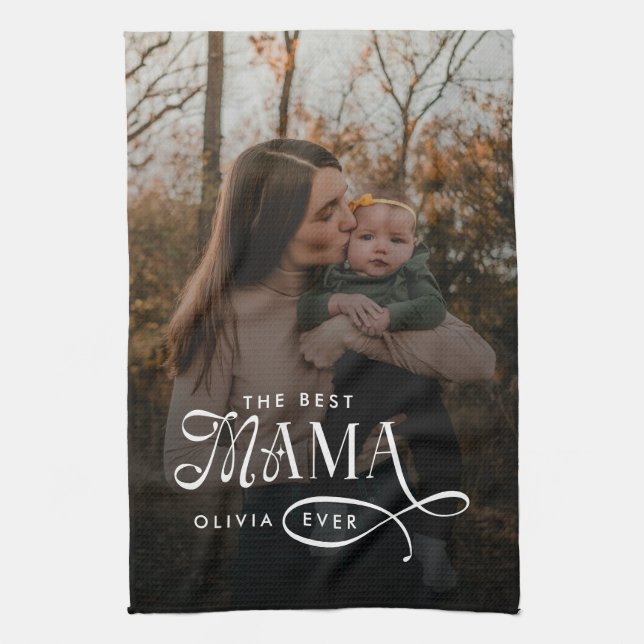 Modern Best Mama Ever Photo Mothers Day Gifts Geschirrtuch (Vertikal)