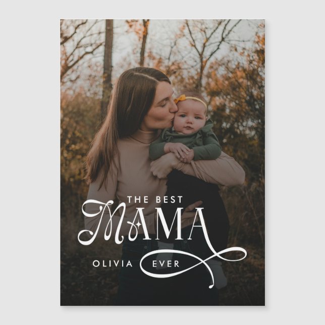 Modern Best Mama Ever Photo Mothers Day Gifts Magnetkarte (Vorderseite)