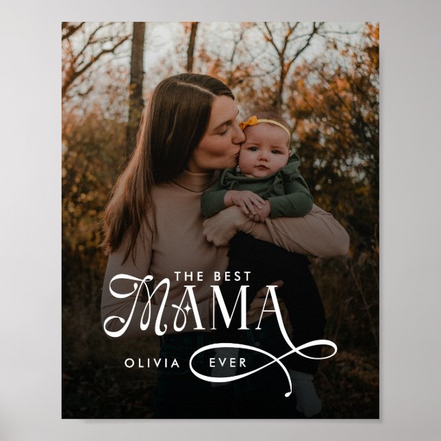 Modern Best Mama Ever Photo Mothers Day Gifts Poster (Vorne)