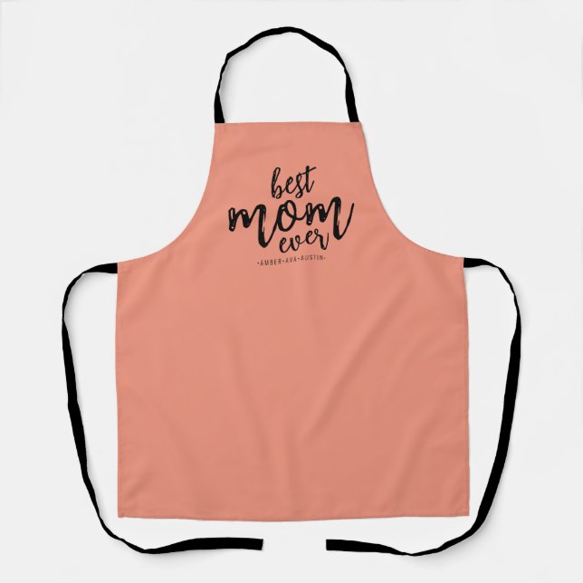 Modern Best Mama je Mommy Kids Name Script Schürze (Vorderseite)