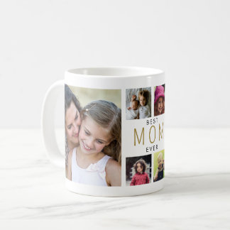 Modern Best mom Ever 6 Photo Collage White Kaffeetasse