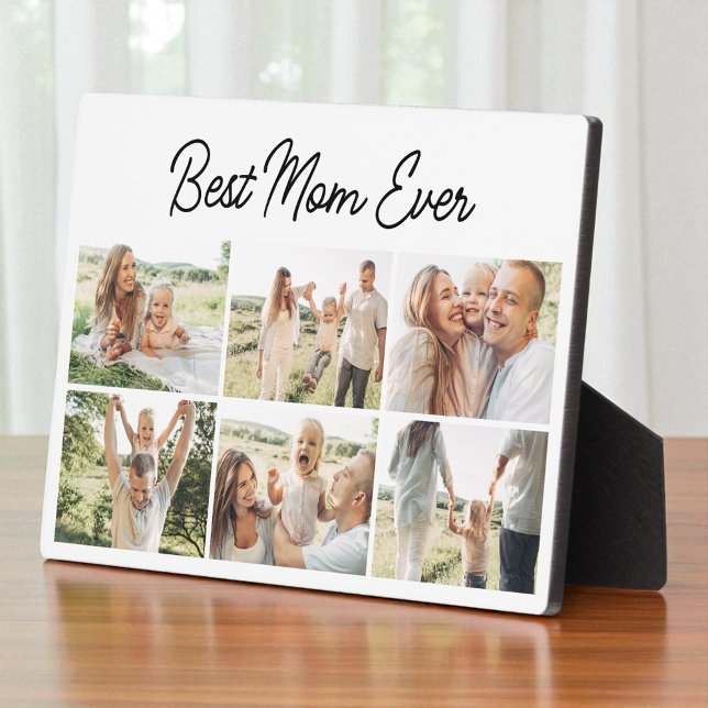 Modern Best Mom Ever Custom 6 Photo Collage Fotoplatte (Von Creator hochgeladen)