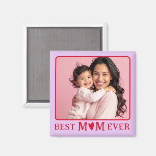 Modern Best Mom Ever Lila Foto-Magnet Magnet