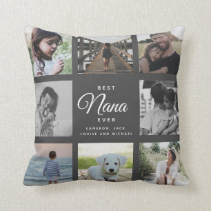Modern Best Nana Ever Elegantes Foto Collage Throw Kissen