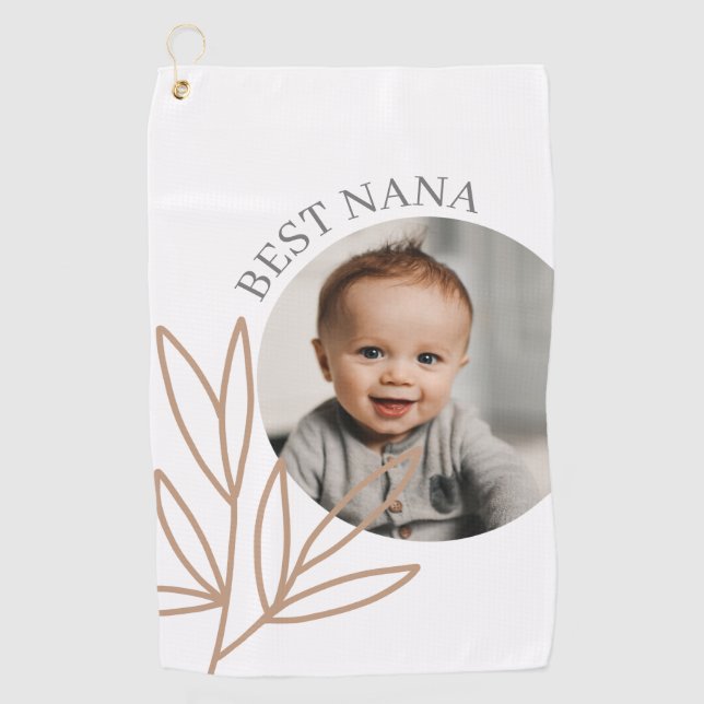 Modern Best Nana Mother's Day Foto Golf Handtuch (Vorderseite)