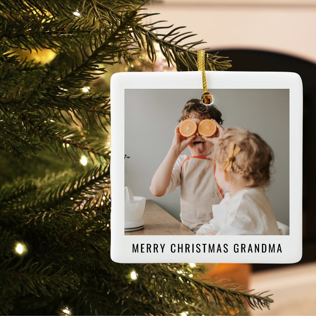 Modern Best Oma je Schönheit Weihnachtsgeschenk Keramikornament (Von Creator hochgeladen)