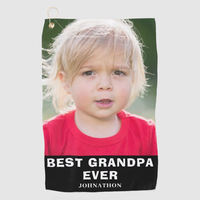 Modern Best Opa-Foto Golfhandtuch (Vorderseite)