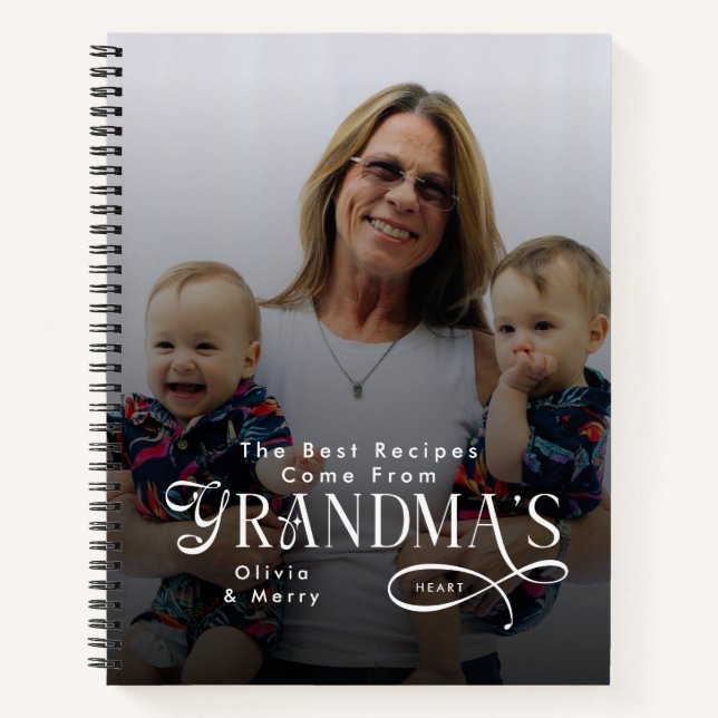 Modern Best Recipes Grandma Photo Grandkids Gifts Notizbuch (Vorderseite)