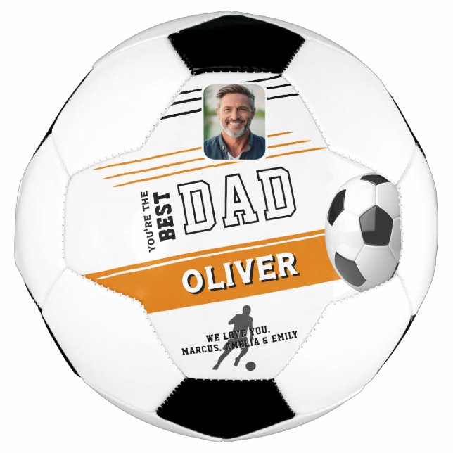 Modern Best Vater Pater Keepake Foto Football Fußball (Vorderseite)