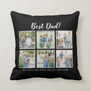 Modern Best Vater! Schwarz der Fotosammlung Kissen
