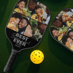 Modern Bester Ever Bonus-Papa   Fotocollage Pickleball Schläger
