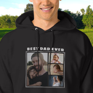 Modern Bester Vater Aller Zeiten 4 Foto Collage Hoodie