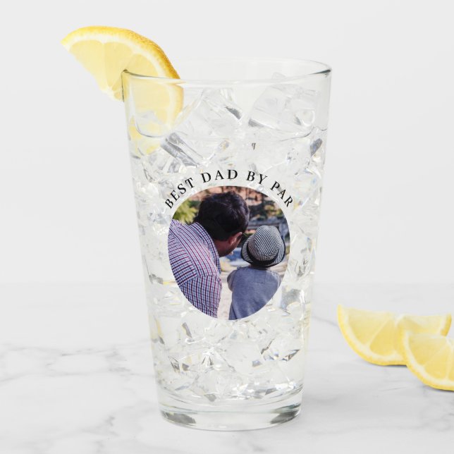 Modern bester Vater per Par Custom Foto Pint Glas (Vorderseite Ice)
