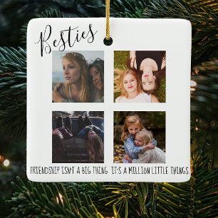 Modern Besties 4 Foto Weihnachtsbaum Keramikornament