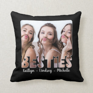 Modern BESTIES Typografy Foto Names Kissen
