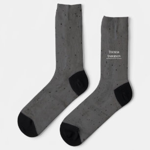 Modern Beton Weiß und Dunkelgrau Socken