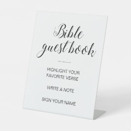 Modern Bible Wedding Guest Book Pedestal Zeichen Sockelschild