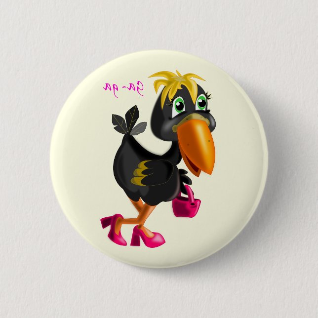 Modern Bird Button Fun - Ihre Farben - Text (Vorderseite)