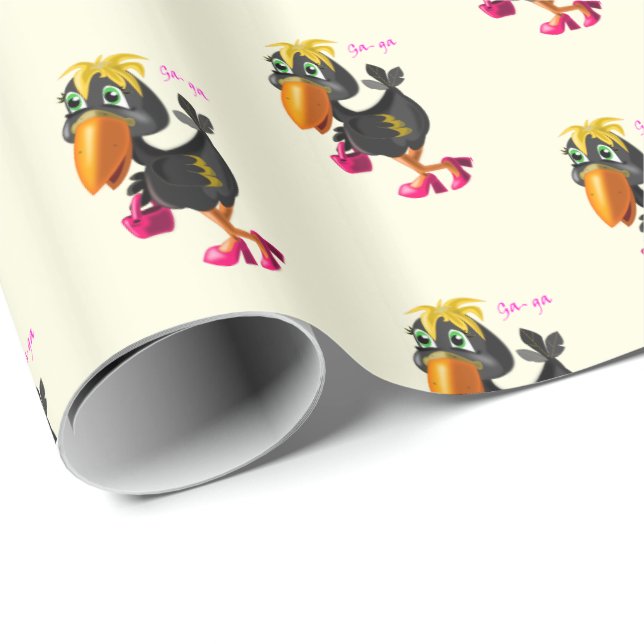 Modern Bird Funny Wrapping Paper - Anpassbar Geschenkpapier (Rolleneckpunkt)