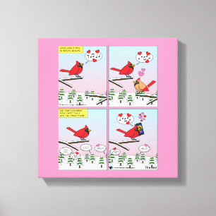 Modern Bird Mating Calls Comic Leinwanddruck