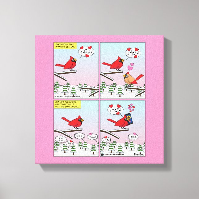Modern Bird Mating Calls Comic Leinwanddruck (Vorderseite)