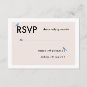 Modern Birdcage Wedding RSVP Card - Blau Karte