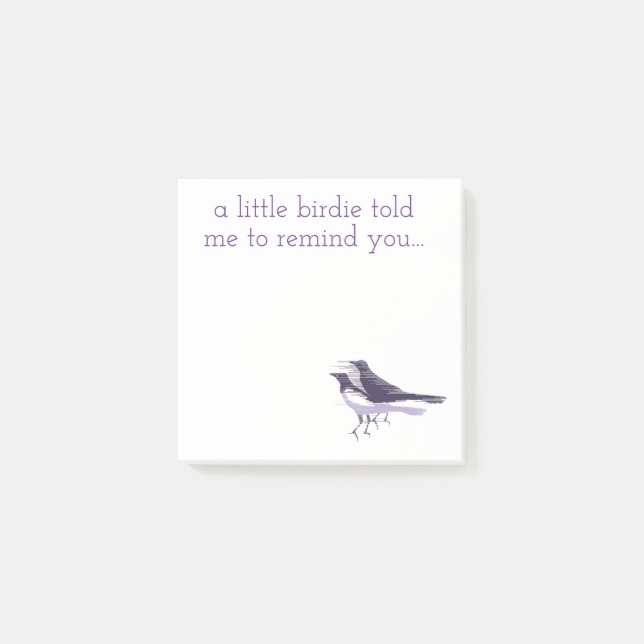 Modern Birds...A little birdie told me Post-it Klebezettel (Vorderseite)
