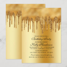 Modern Birthday Party Driving Gold Personalisiert
