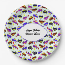 Modern Birthday Pixel Car Seamless Pattern