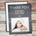 Modern Birthday Thank you Photo Card for Kids Postkarte<br><div class="desc">Cute modern birthday thank you postcard to thank your guests. Simple thank you postcard for kids - girl and boy, especially for 1st and 2nd birthday. Personalize the card with your photo and name. You can also change the thank you text and write your own. The text is in trendy...</div>