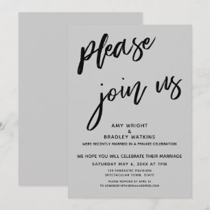 Modern Bitte gesellen Sie sich nach der Hochzeitsf Einladung