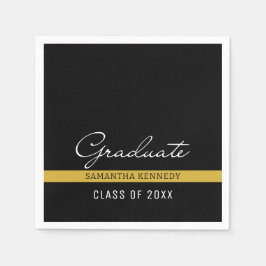 Modern Black and Gold 2025 Abschluss Serviette
