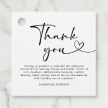 Modern Black and White 30th Birthday Thank You