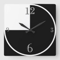 Modern Black and White Abstract Large Clock