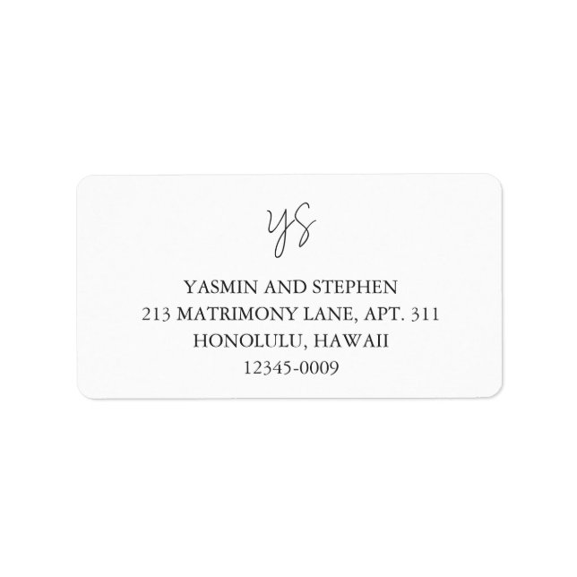 Modern Black and White Chic Wedding Adressaufkleber (Vorne)