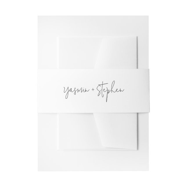 Modern Black and White Chic Wedding Einladungsbanderole (Vorderseite Beispiel)