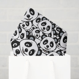 Modern Black and White Cute Panda Bear Pattern Seidenpapier
