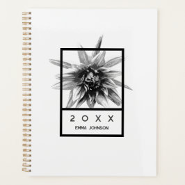 Modern Black and White Floral Name 2026