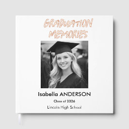 Modern Black and White Graduation Party Gästebuch