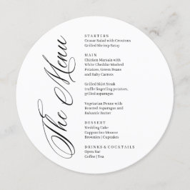Modern black and white menu card menükarte
