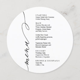 Modern black and white menu card menükarte