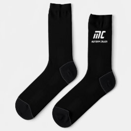 Modern Black and White Personalized Monogram Socken