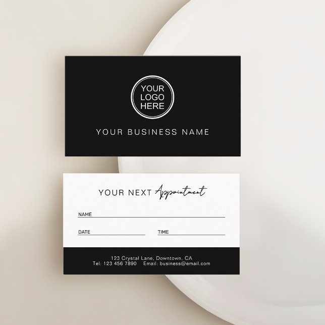 Modern Black and White Professional Terminkarte (Von Creator hochgeladen)